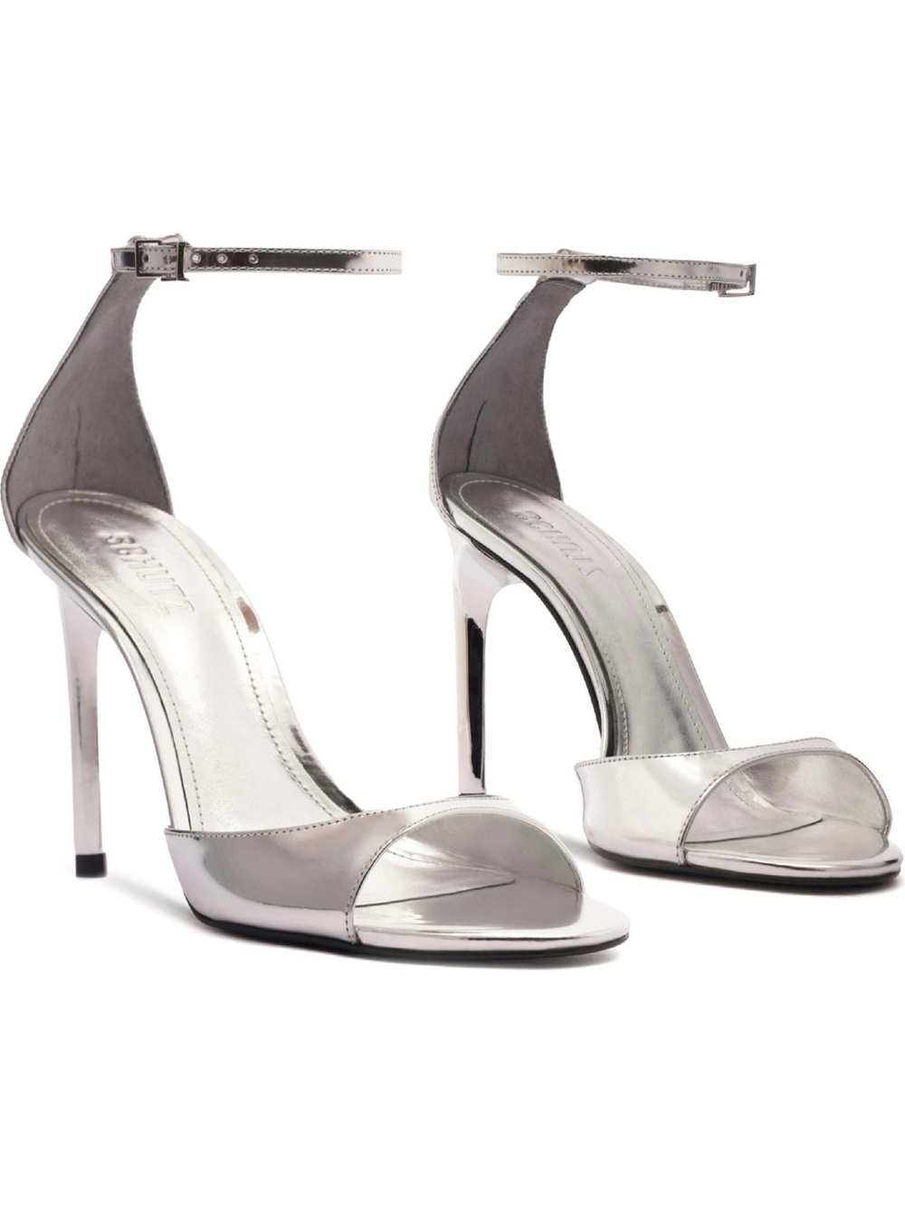 Schutz Scarlett Ankle Strap Sandal in Silver